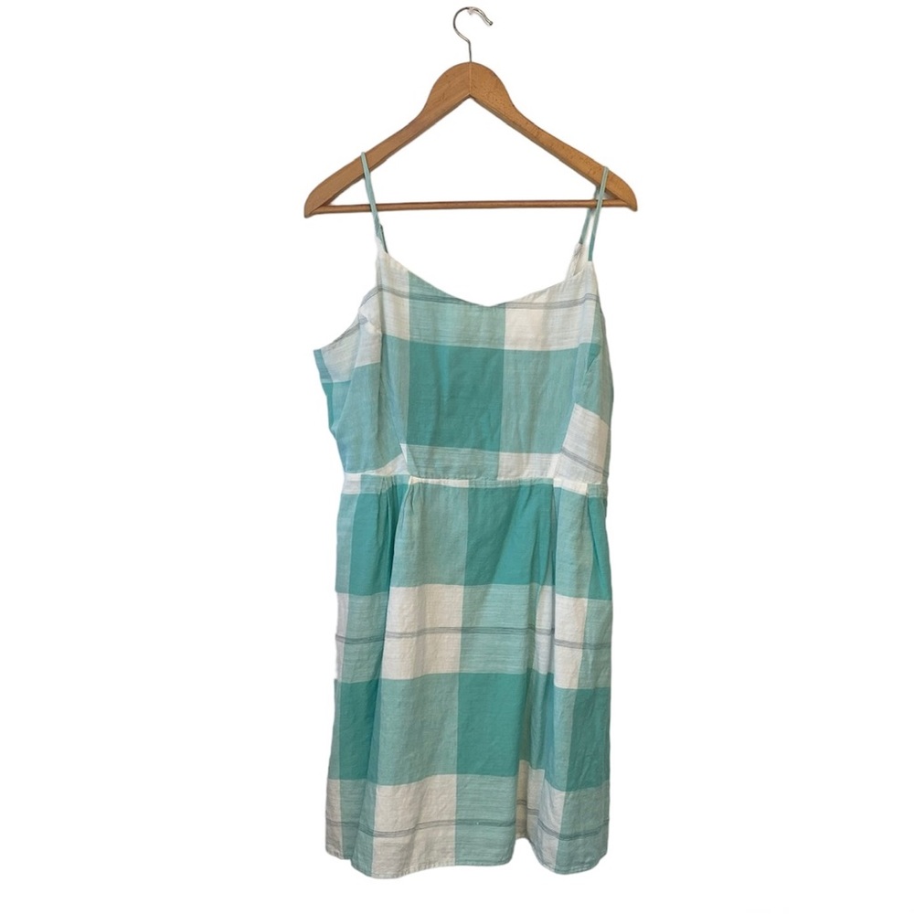 Old Navy teal plaid dress